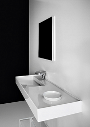 Подвесная раковина Kartell by laufen 120х46х12 см, полочка справа, с 1 отверстием для смесителя, без перелива, SaphirKeramik 8.1333.2.000.111.1 Laufen